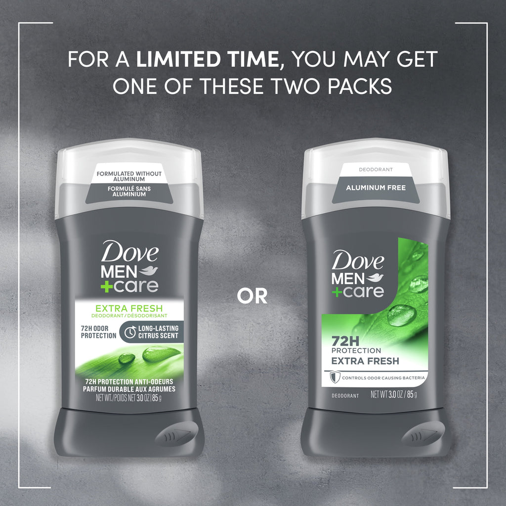 Deodorant Stick for Men Extra Fresh Aluminum Free with Moisturizing Cream, 3 Oz