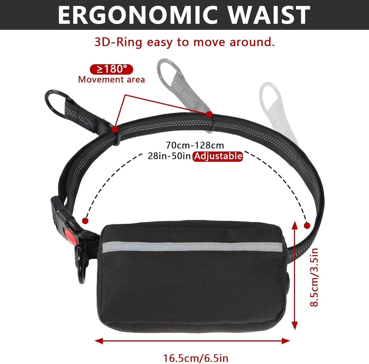 Hands Free Dog Leash, Suitable for Running Walking Jogging Hiking, Training for Small Medium and Large Dogs, Adjustable Waist Belt, Dual-Handle Reflective Bungee, Zipper Pouch. (Black W Green)