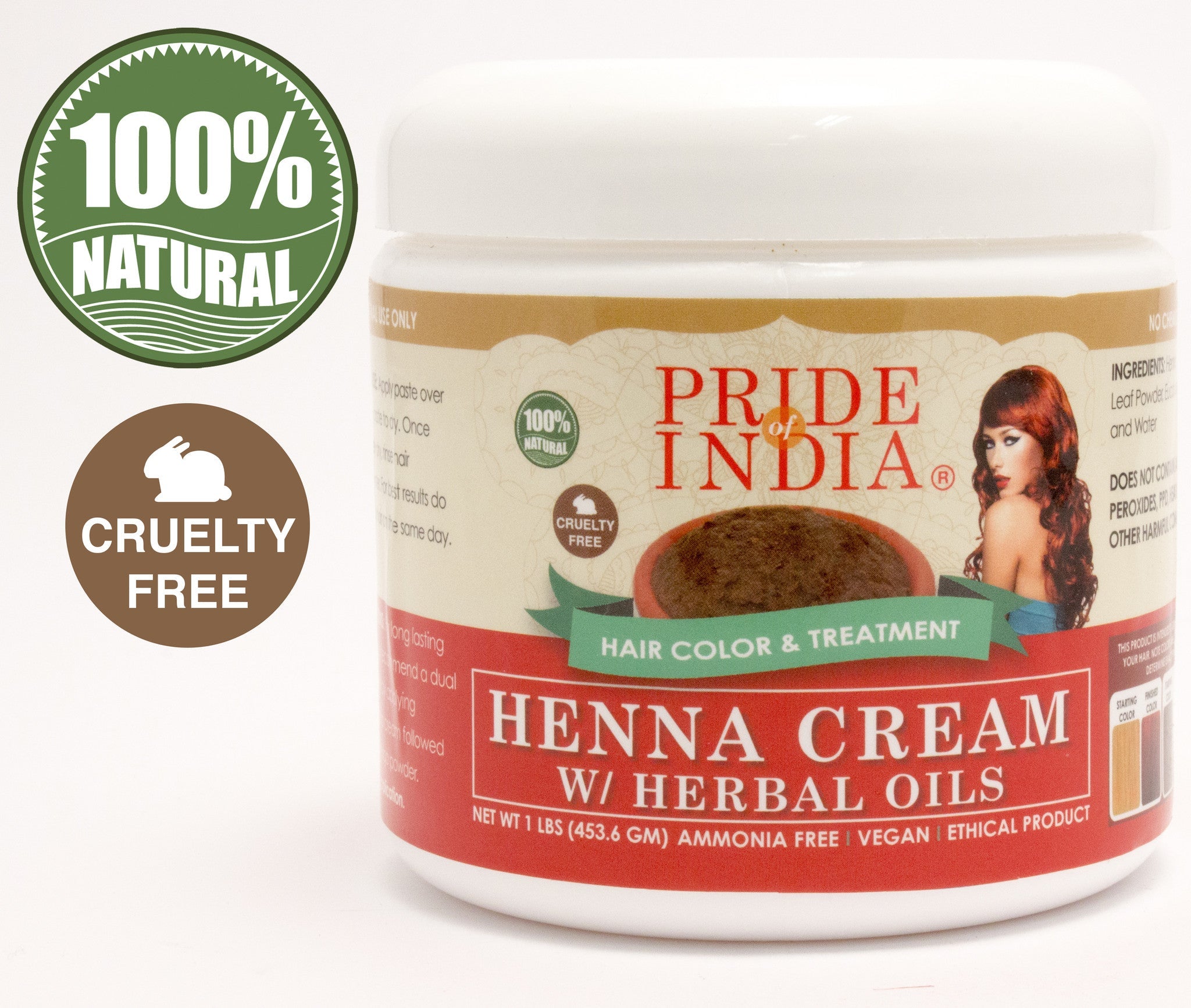 Tinte de Henna Herbal 100% Natural en Crema - Tarro de 8 Oz (226.8gm)