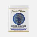Color de Cabello Natural Azul Negro - Hair Bloom Indigo Herbal con Flor de Falsa Margarita y Polvo de Grosella - 12 Sachets Individuales (10 g cada uno) con Brocha y Bandeja Reutilizables Incluidas