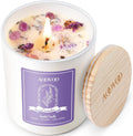 Lavender Scented Candles for Women - Aromatherapy Candle with Crystals Inside, 10Oz Soy Candles for Home Scented, Birthday Gifts Mothers Day Candle for Women Mom