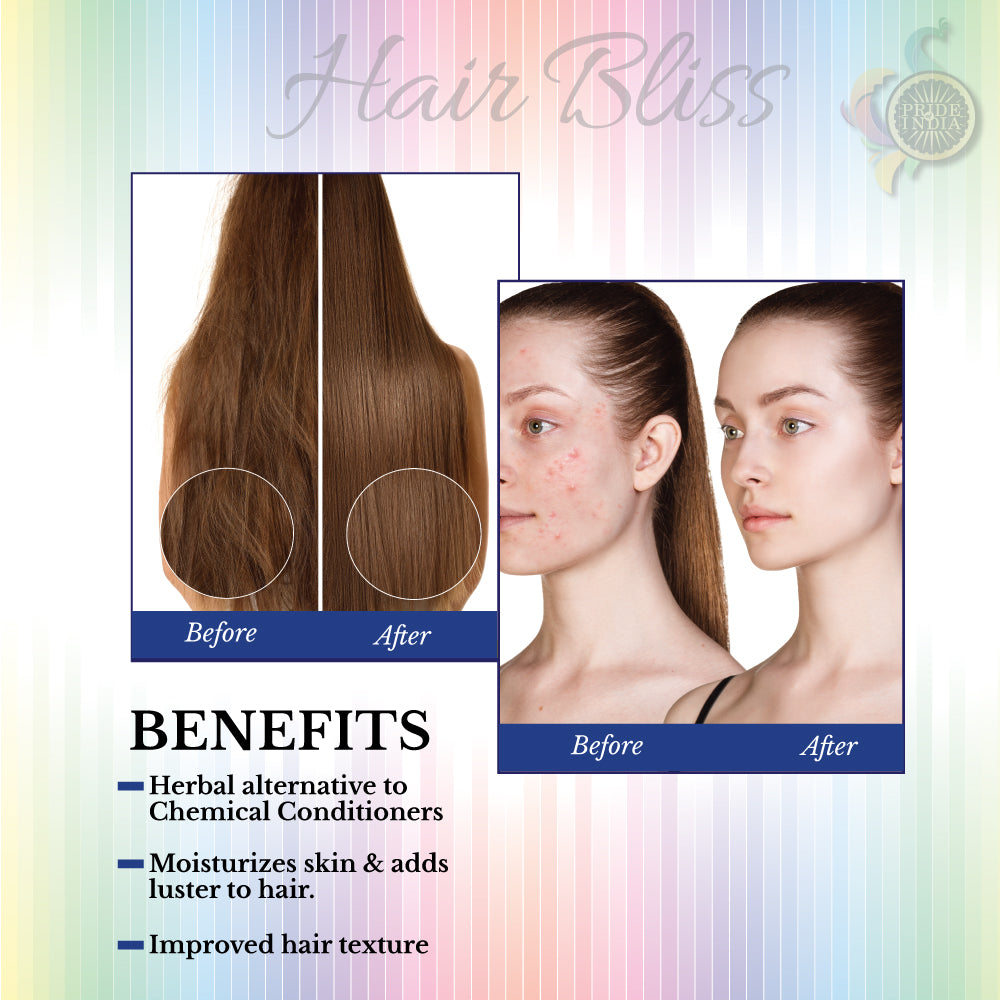 Polvo acondicionador de amla natural - Hair Bliss 12 sobres individuales (10 gm cada uno) con brocha y bandeja reutilizables incluidos