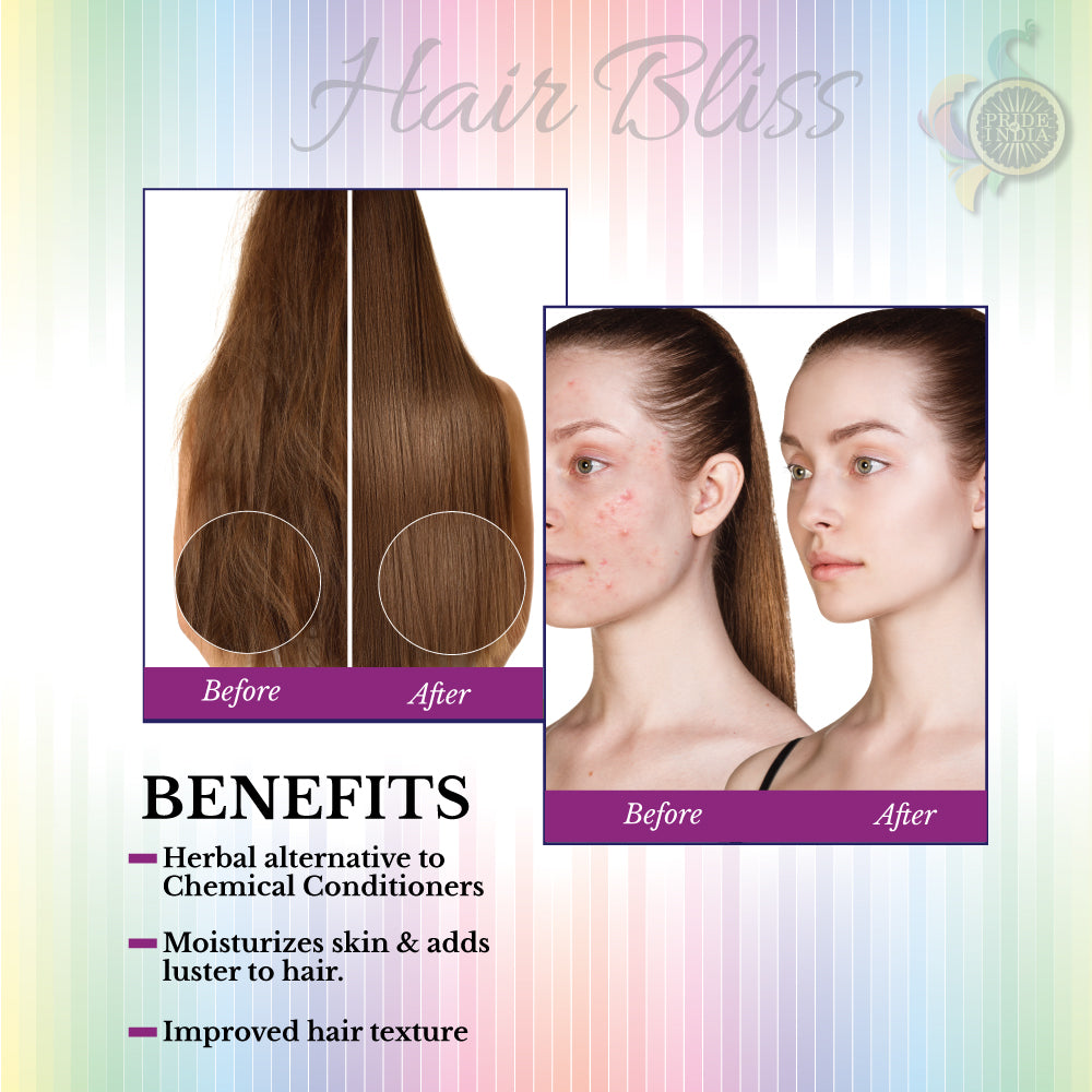 Polvo herbal de Brahmi Bacopa - Hair Bliss, acondicionador natural para cabello y piel, 12 sachets individuales (10 gm cada uno) con brocha y bandeja reutilizables incluidas