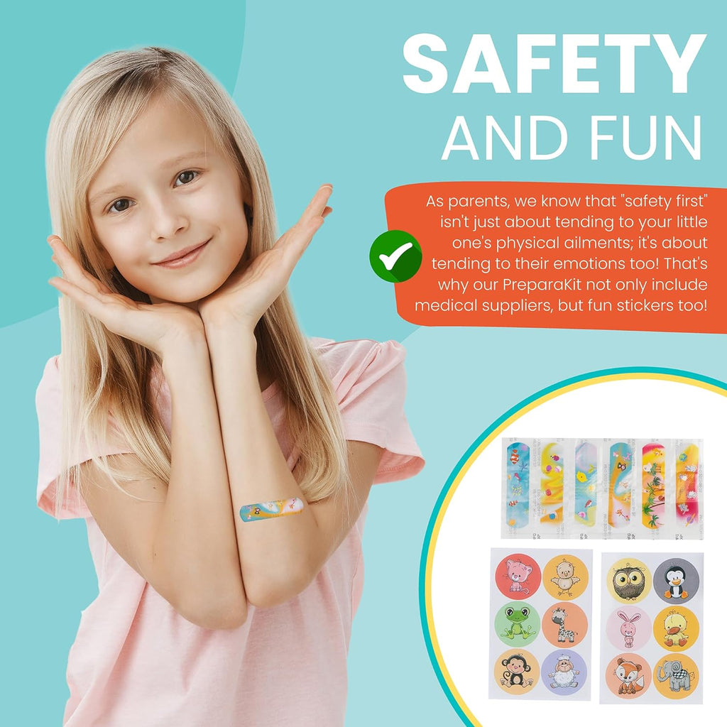 Kids First Aid Kit - 75-Piece Travel First Aid Kit for Toddlers and Babies, TSA Approved, Latex Free, Fits Diaper Bag, Backpack, Purse or Car, Designed by a Mom and Nurse (Orange Crush)