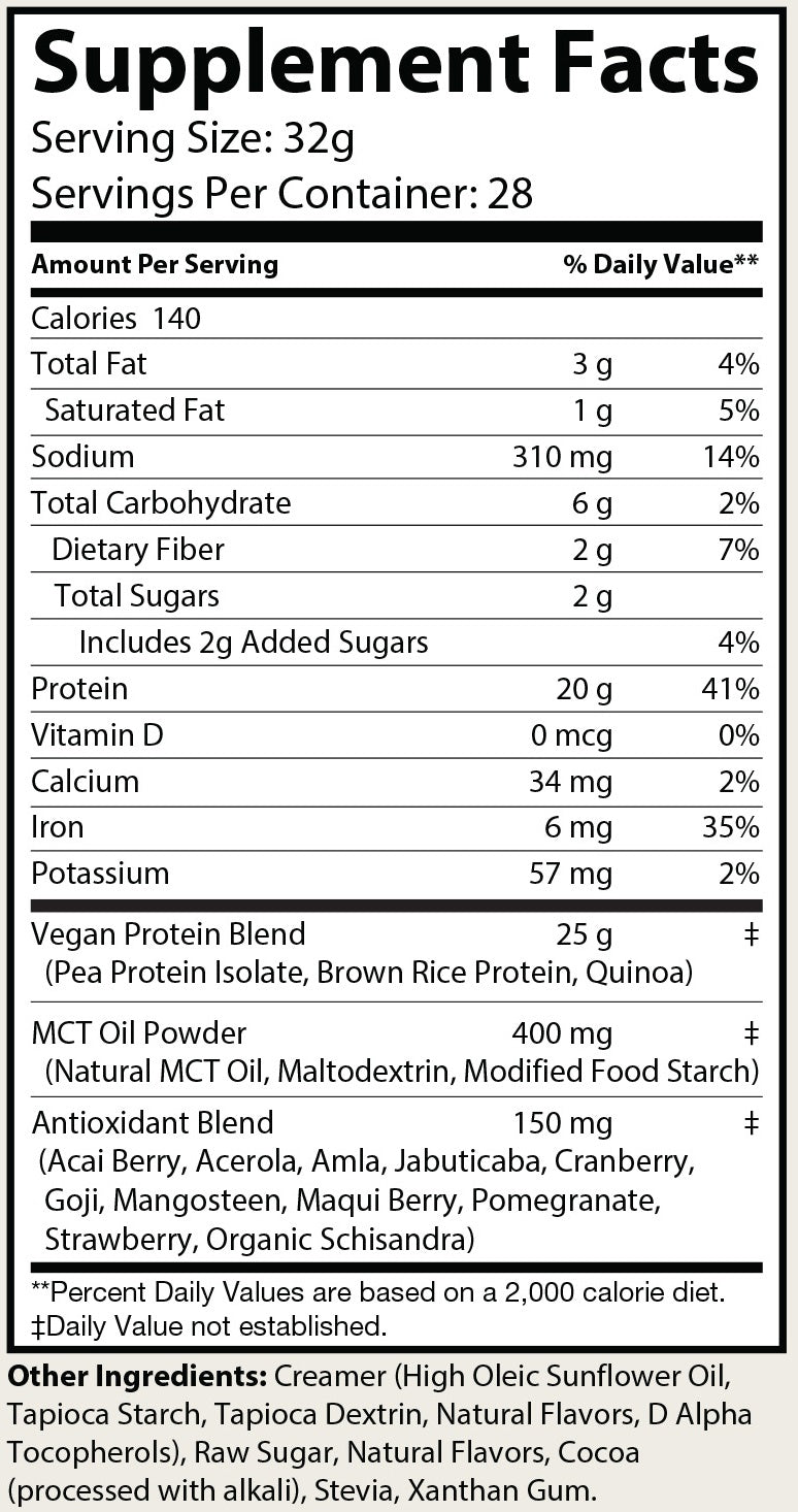 Proteína vegetal pura chocolate - Suplemento nutricional vegano y saludable