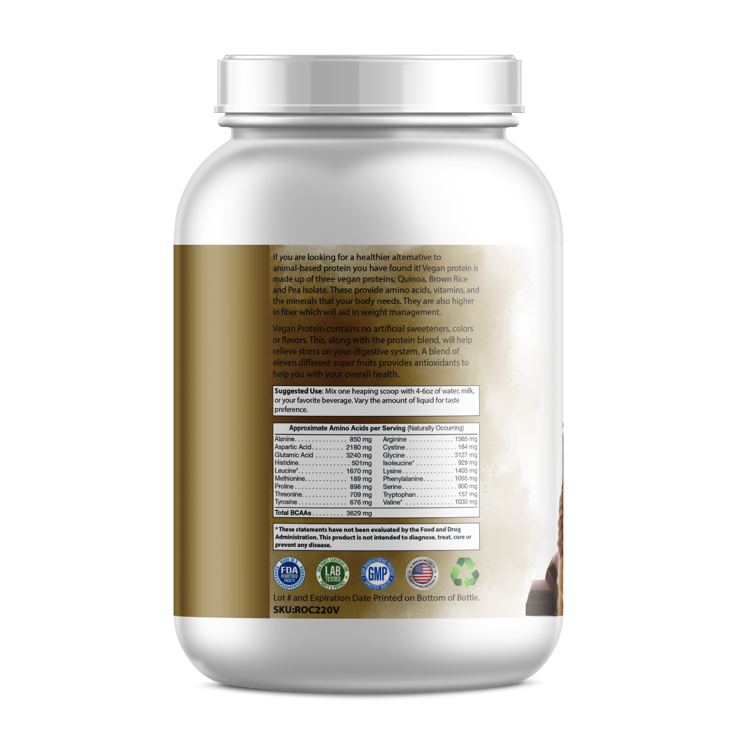 Proteína vegetal pura chocolate - Suplemento nutricional vegano y saludable
