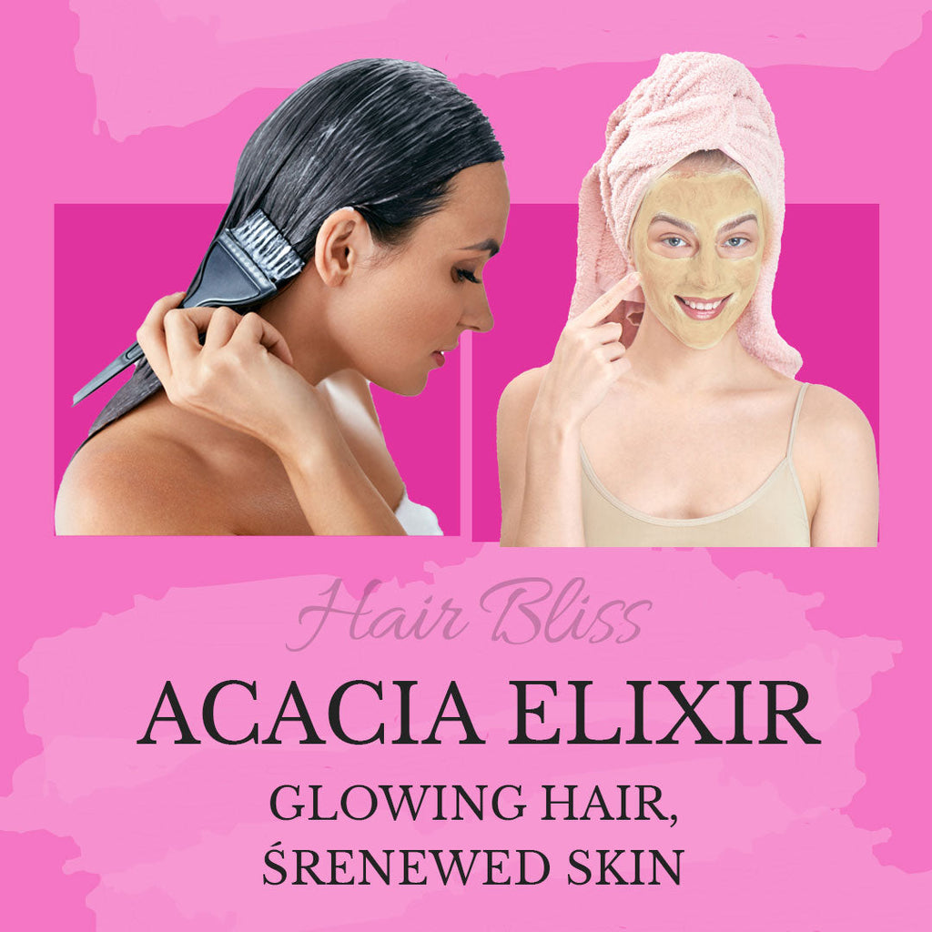 Polvo acondicionador natural de shikakai Hair Bliss - Acacia Herbal para cabello y piel - 12 Sachets individuales (10 gm cada uno) - Incluye cepillo y bandeja reutilizables