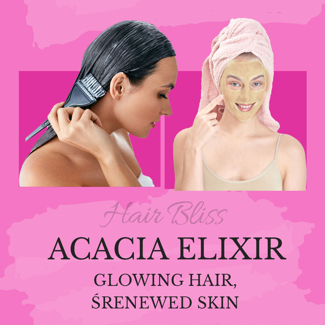 Polvo acondicionador natural de shikakai Hair Bliss - Acacia Herbal para cabello y piel - 12 Sachets individuales (10 gm cada uno) - Incluye cepillo y bandeja reutilizables