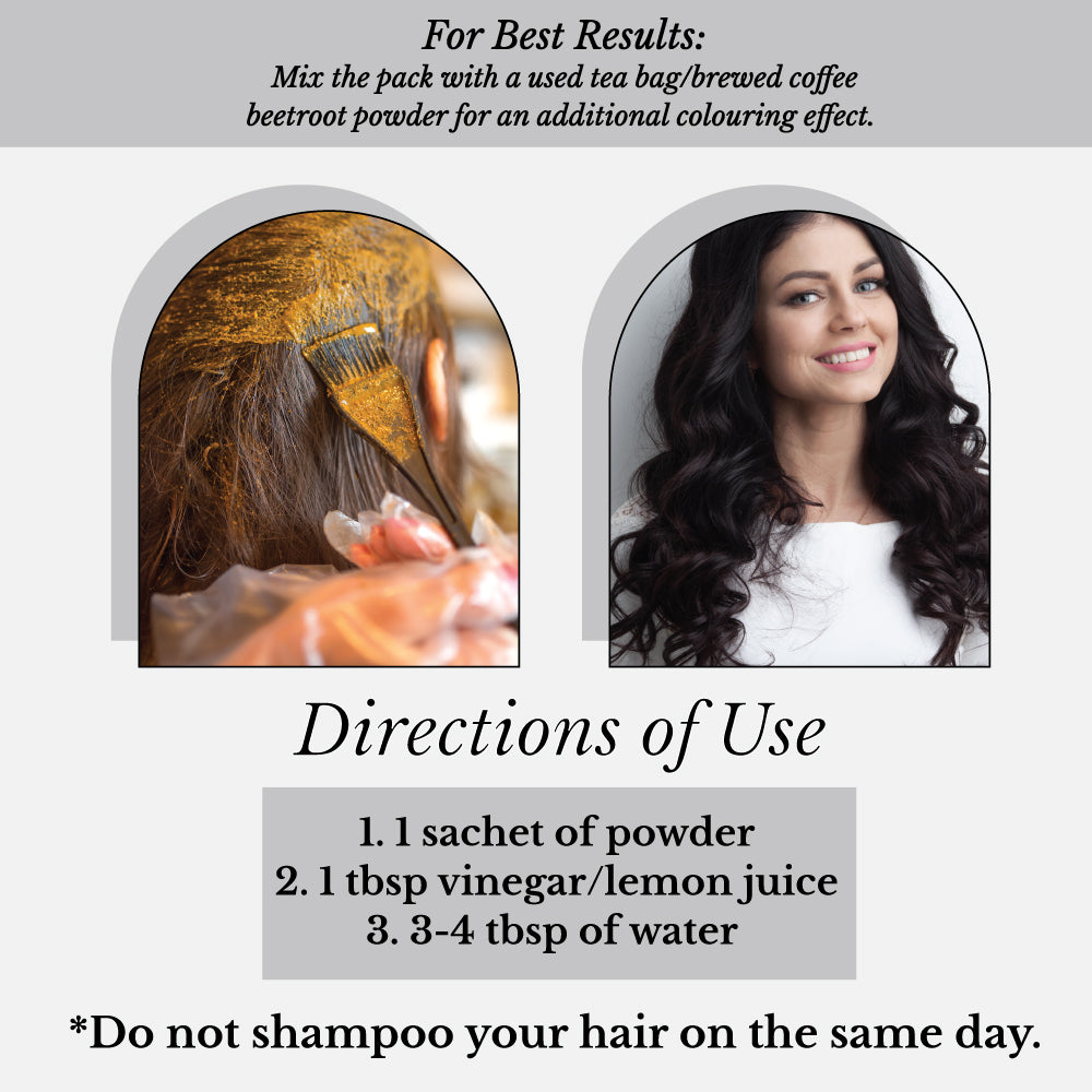 Color de Cabello Natural Indigo - Polvo de Color de Cabello con Hierbas del Himalaya - 12 Sobres Individuales (10 gm cada uno) con Brocha y Bandeja Reutilizables Incluidos