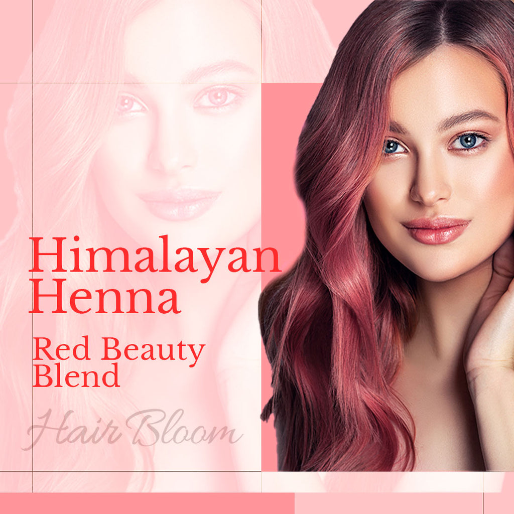 Color de Cabello Natural Henna Hair Bloom - Polvo de Color para Cabello con Hierbas Himalayas - 12 Sachets Individuales (10 gm cada uno) - Incluye Brocha y Bandeja Reutilizables